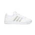 Sneakers bianche e platino in pelle e similpelle con strisce a contrasto adidas Grand Court, Brand, SKU s314000026, Immagine 0